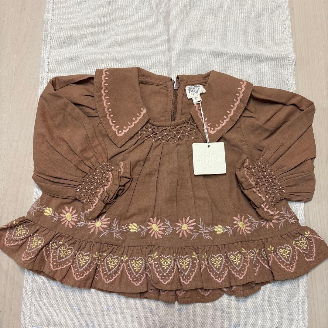 トップス Apolina Bettina Blouse - Chocolate 3-5Y