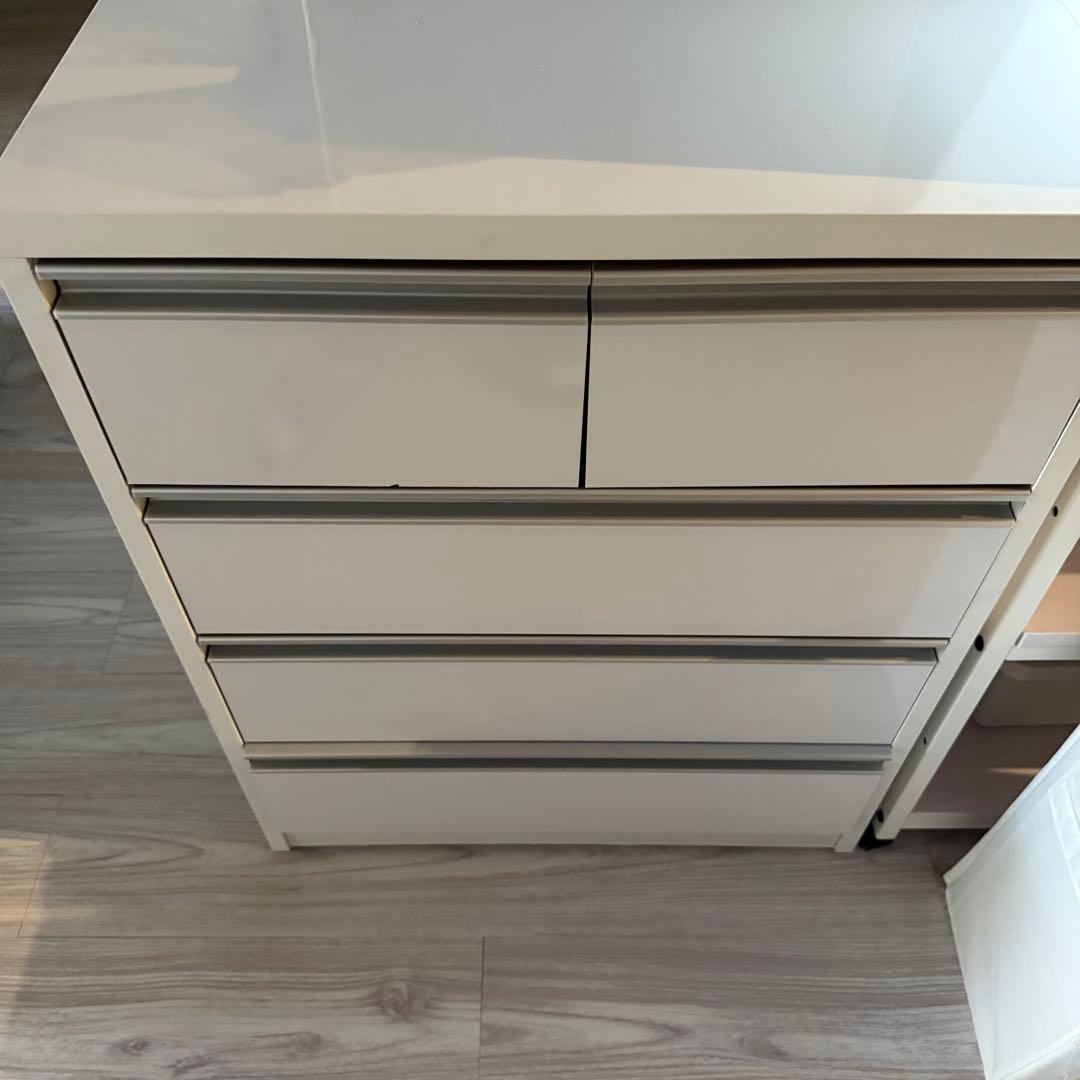 闇*ト様 ディノス　ホワイト 5段チェスト