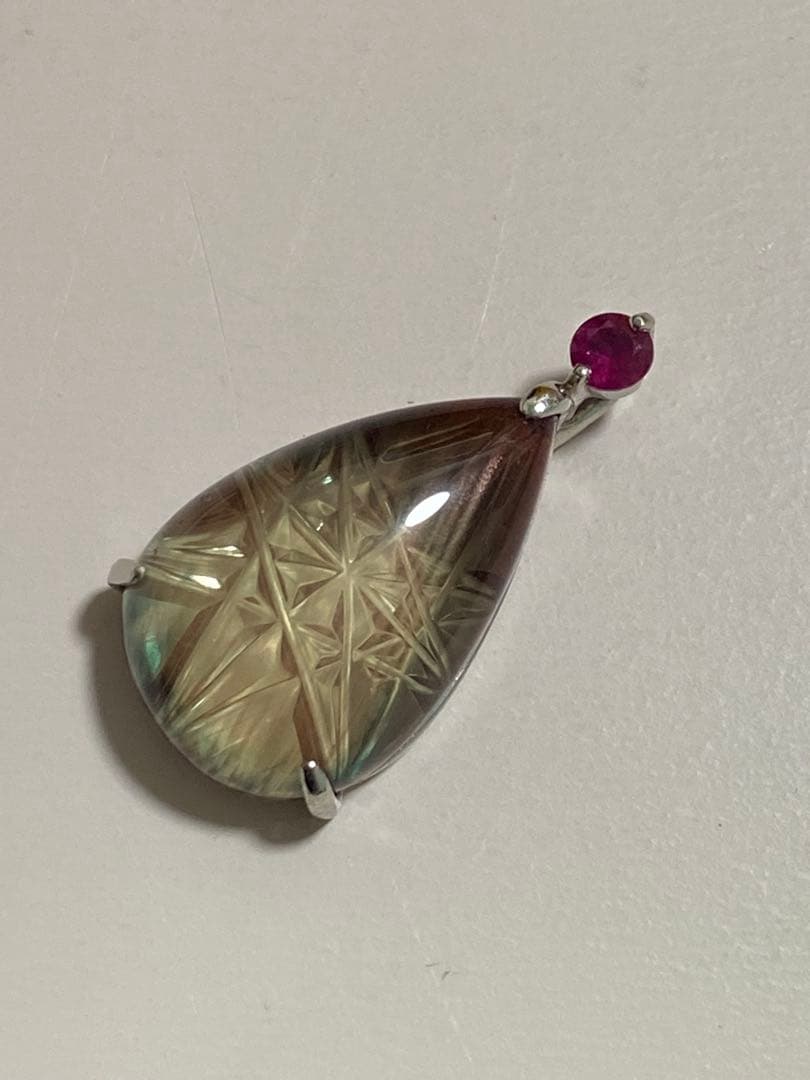 0*8様 甲州貴石切子　ペンダントトップ　シミズ貴石