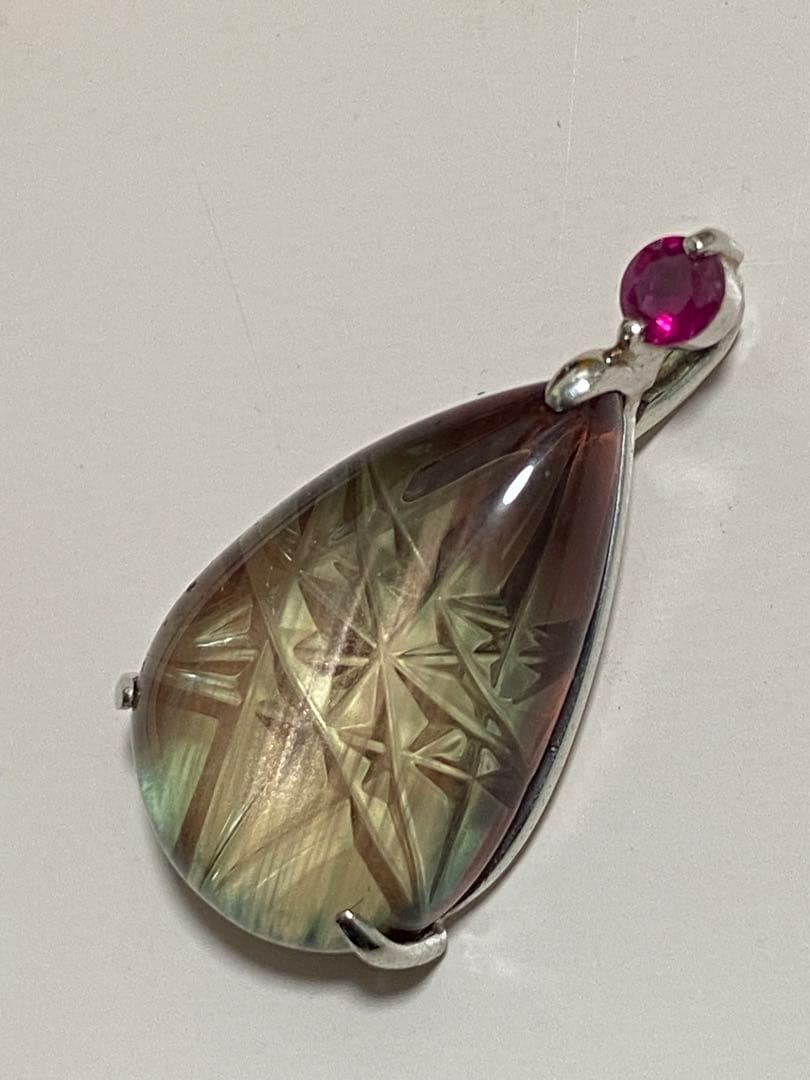 0*8様 甲州貴石切子　ペンダントトップ　シミズ貴石