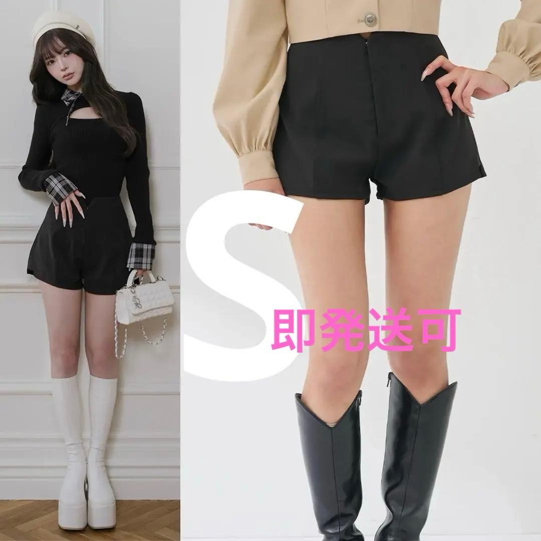 ダーリッチ　サイドアップショートパンツ　ブラック