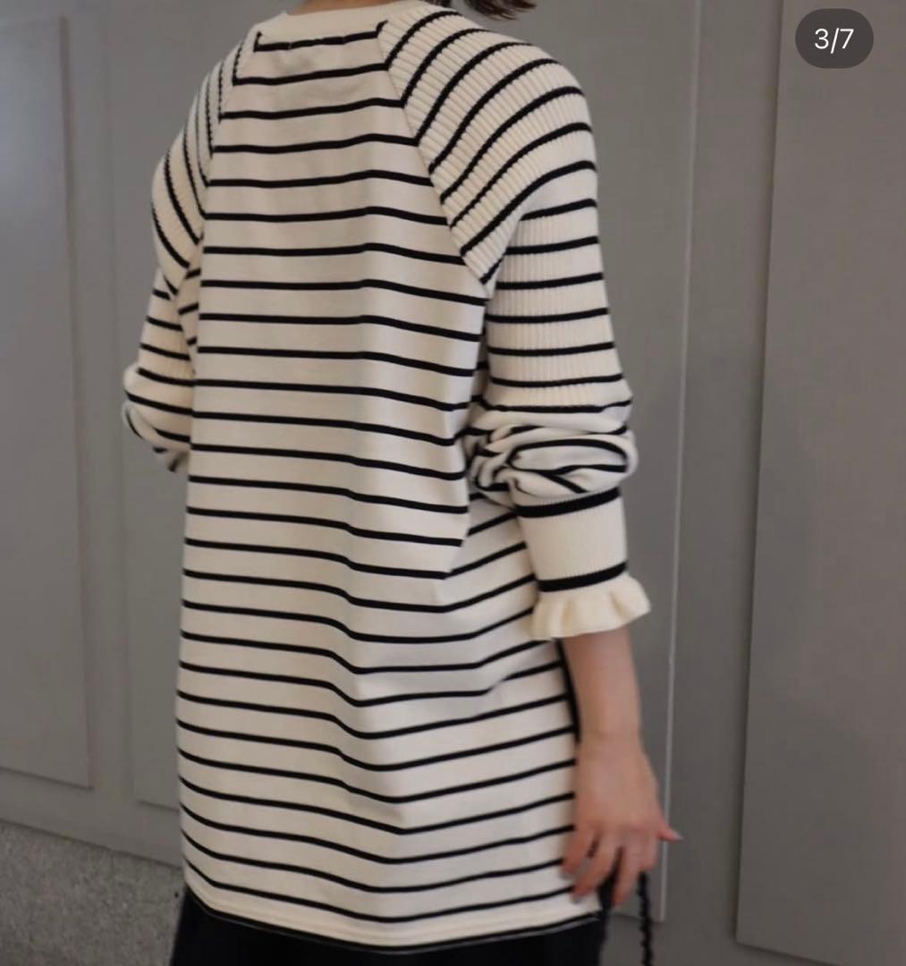 美品　MACHATT ボーダードッキングプルオーバー