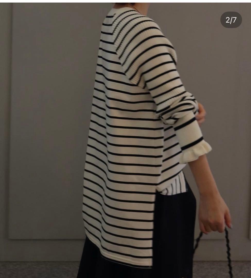 美品　MACHATT ボーダードッキングプルオーバー