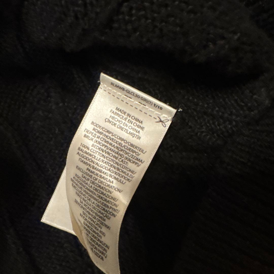 現行　ポロラルフローレン ハーフジップ ケーブルニット　黒ブラック