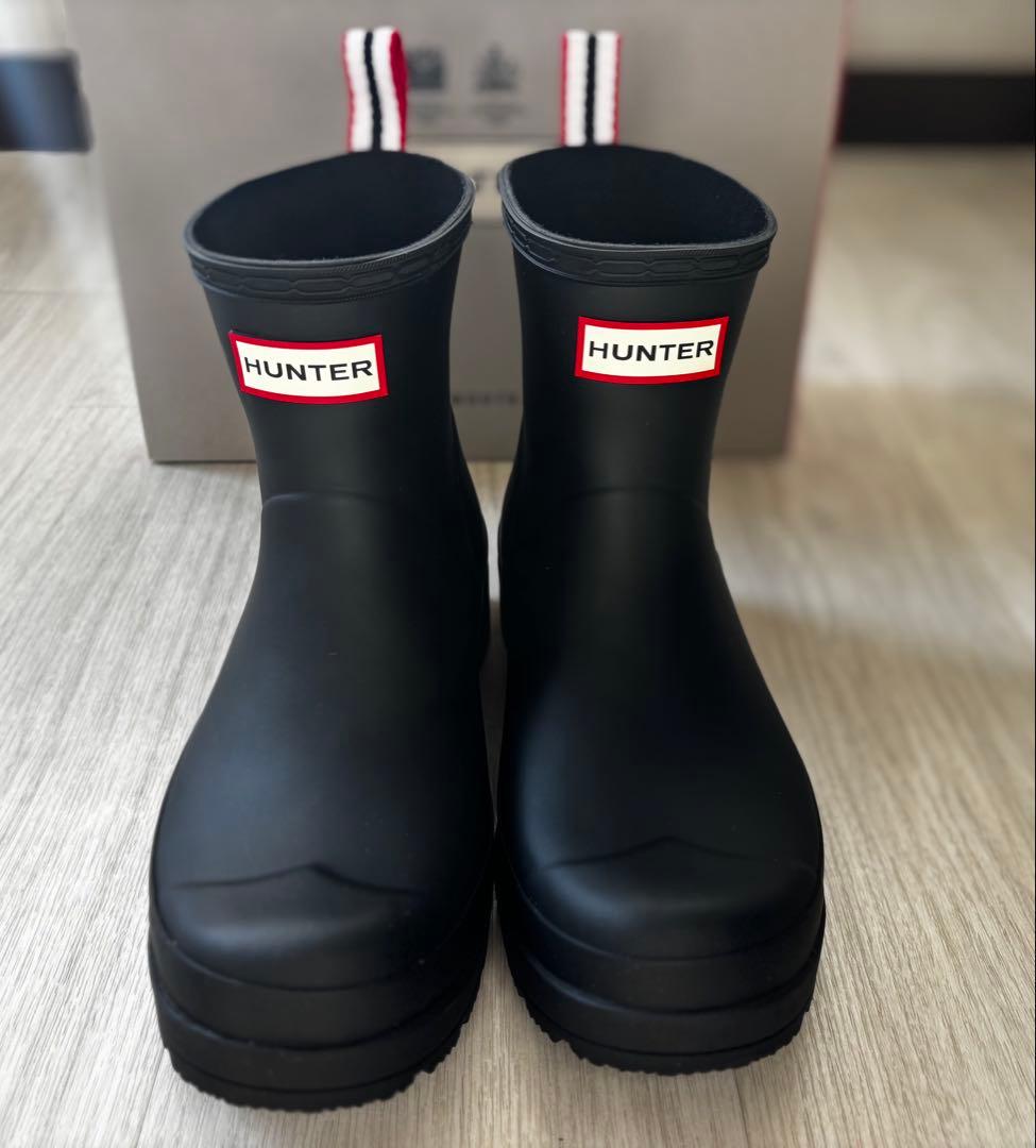 本日限定SALE‼️HUNTER ハンター ブラック ショートレインシューズ箱入り