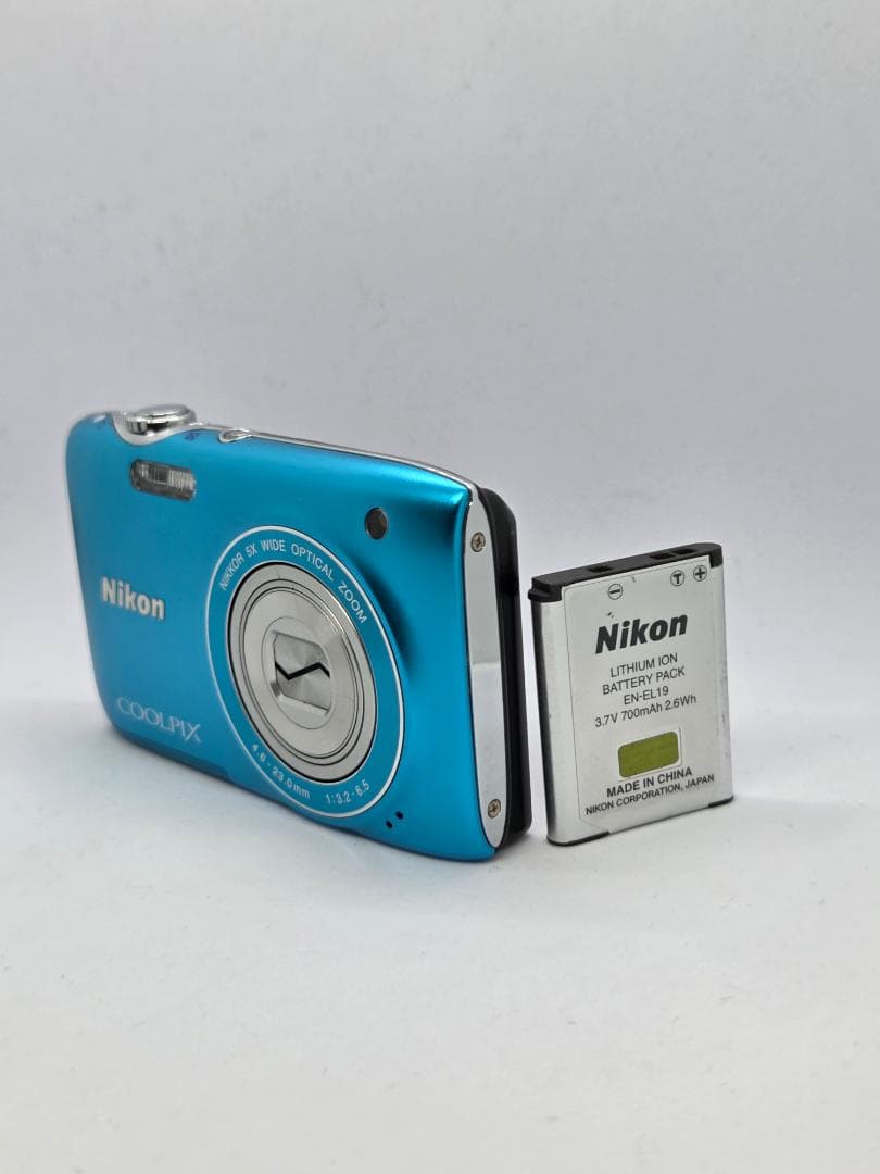 【スマホ転送OK】ニコン NIKON COOLPIX S3100 水色