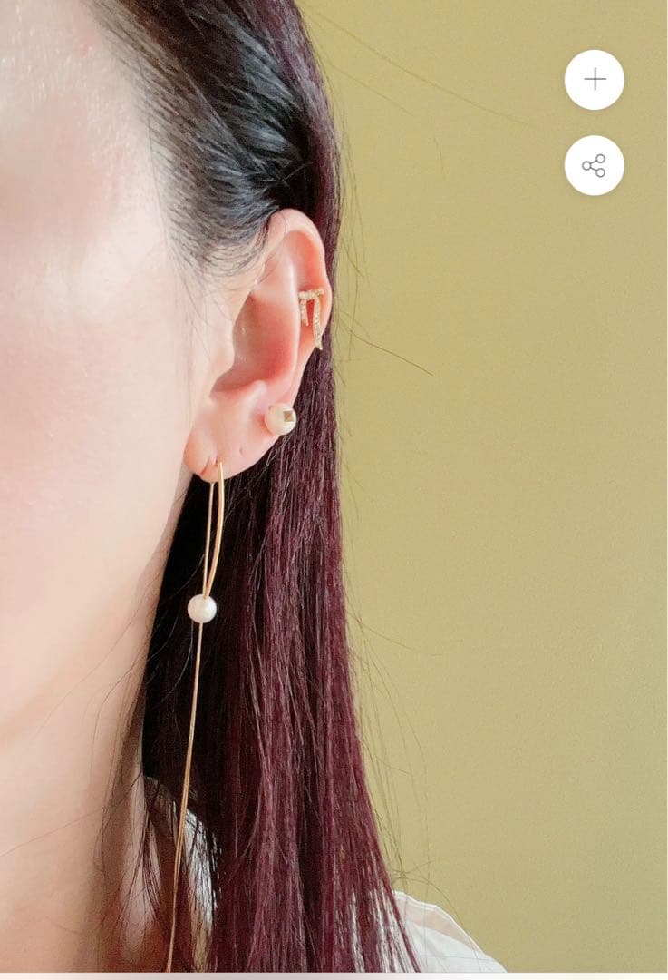 クアラントット　Eleganza ピアス　片耳　リボン　ダイヤ