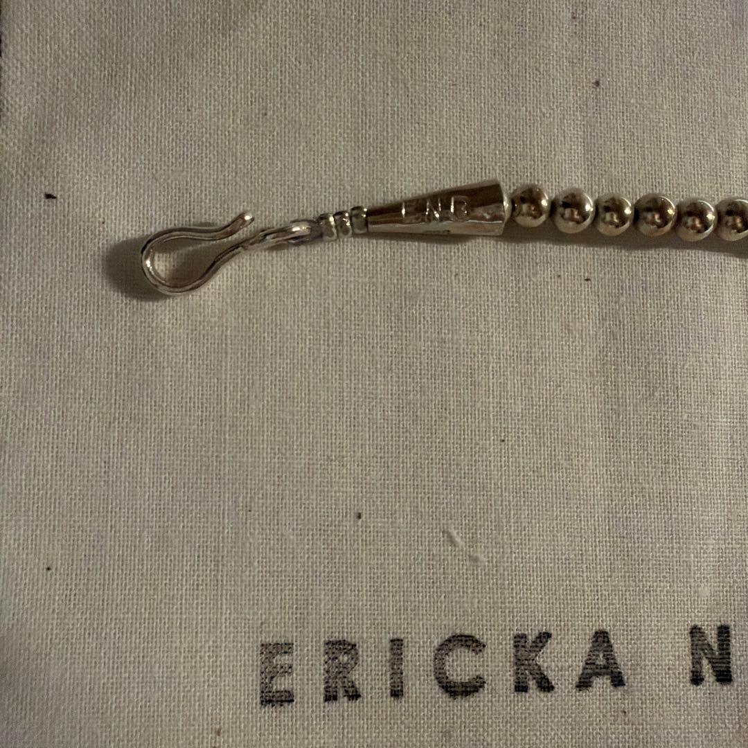 【新品未使用】ナバホパール40cm4mmシルバー ネックレスshiny