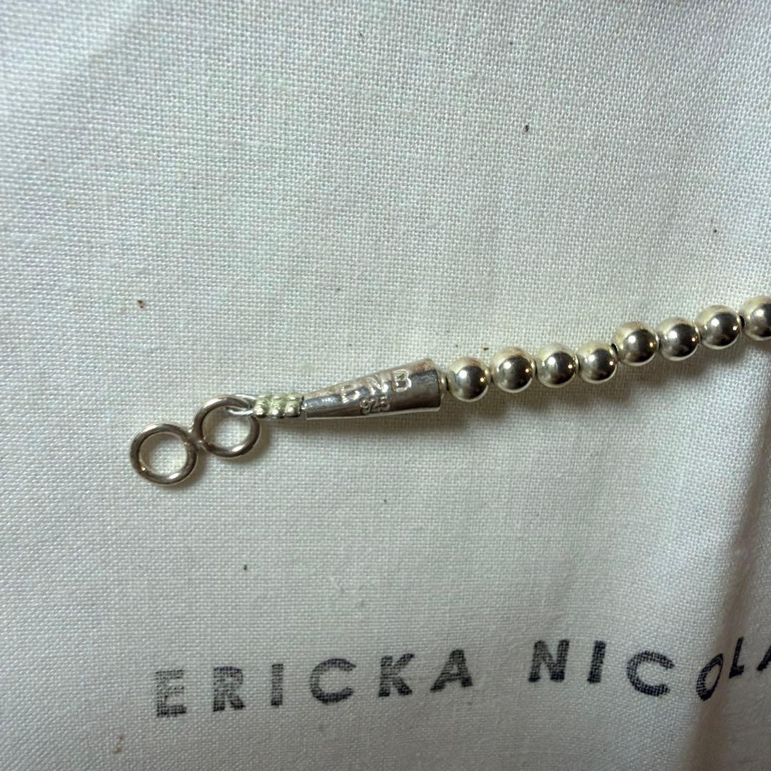 【新品未使用】ナバホパール40cm4mmシルバー ネックレスshiny