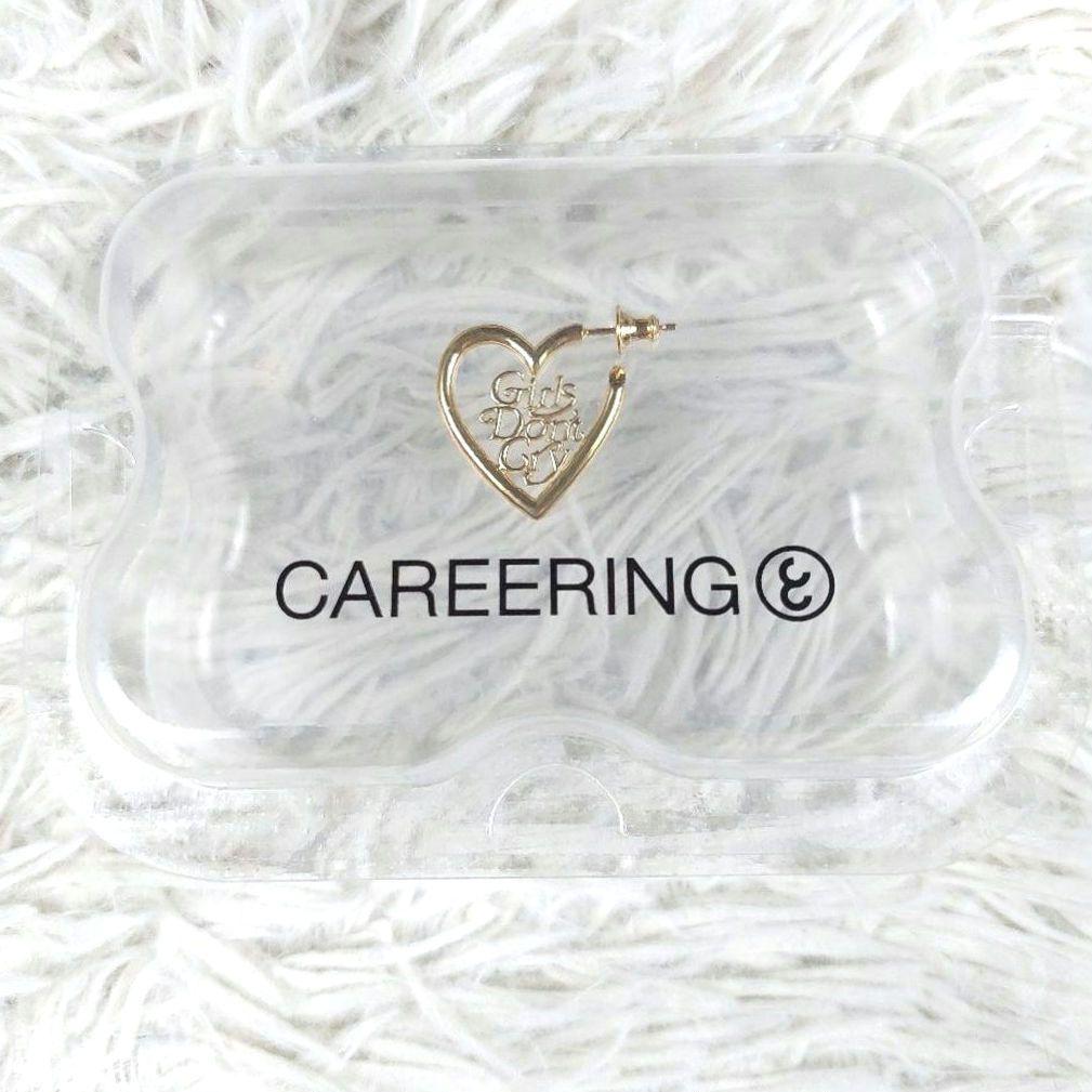 未使用級 Girls don‘t cry CAREERING ハートロゴ ピアス