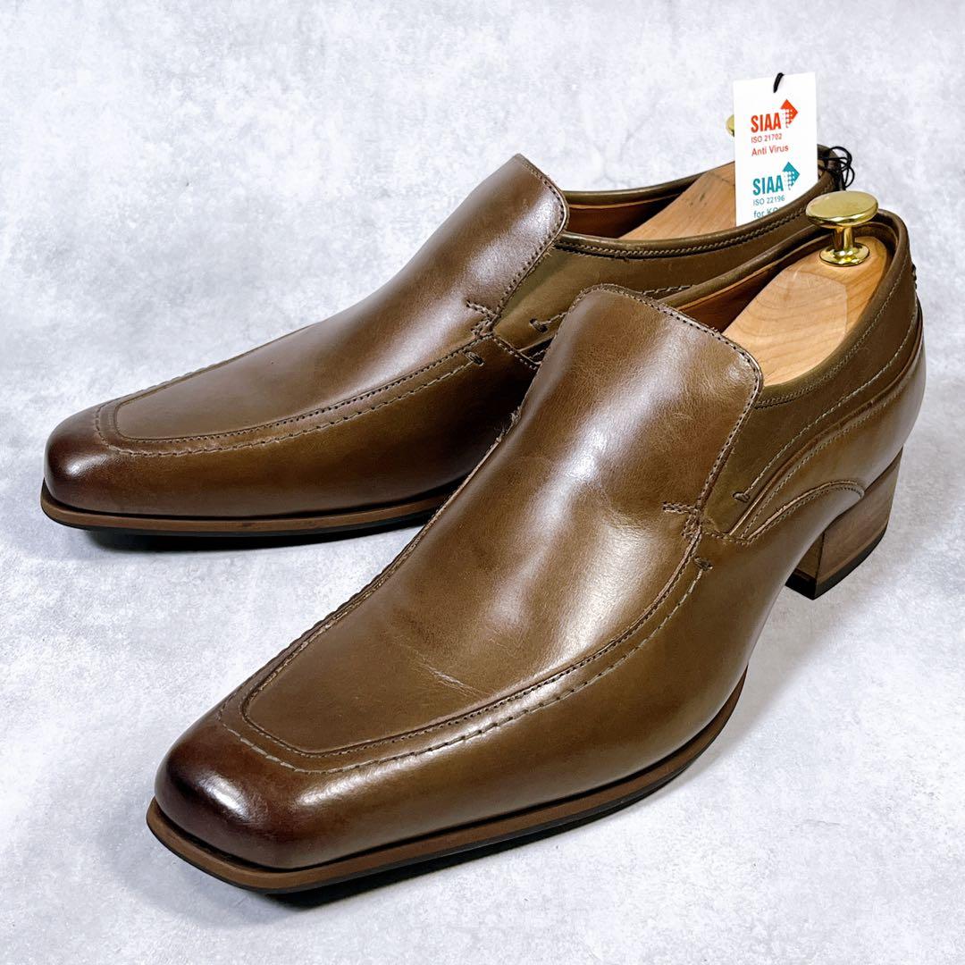 ☆新品☆【キャサリンハムネット】ドレスシューズ (24.5) ロングノーズ　茶