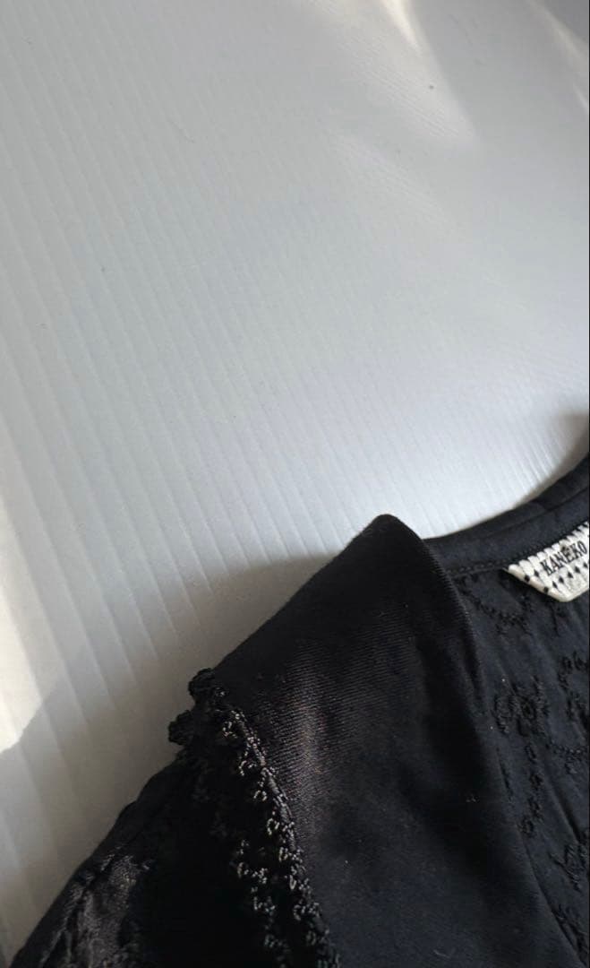 カネコイサオKANEKO ISAO コットンレース刺繍　ワンピース黒　小悪魔