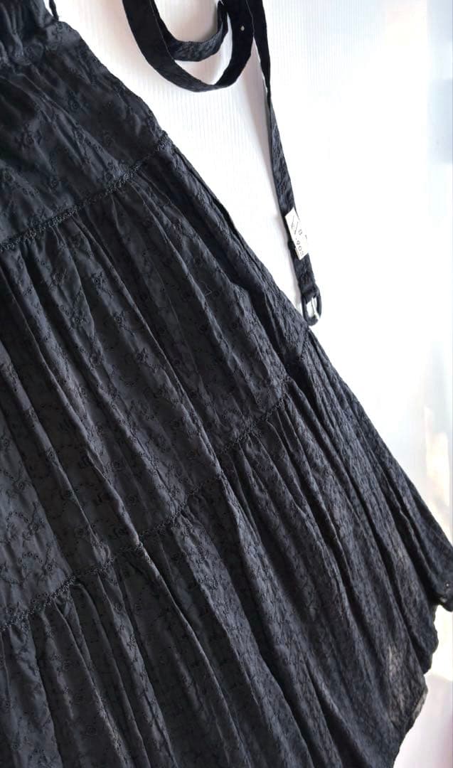 カネコイサオKANEKO ISAO コットンレース刺繍　ワンピース黒　小悪魔