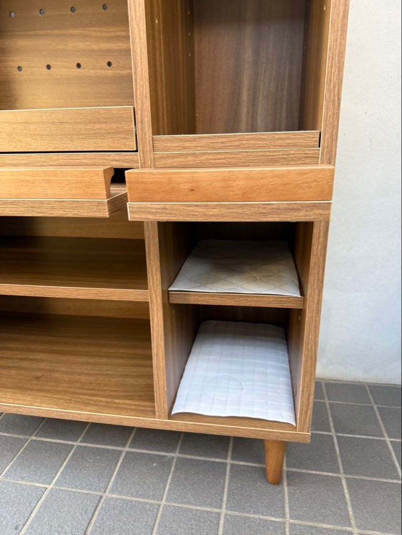 トニー　幅81 フラップ扉付き木製レンジ台　レンジボード　食器棚