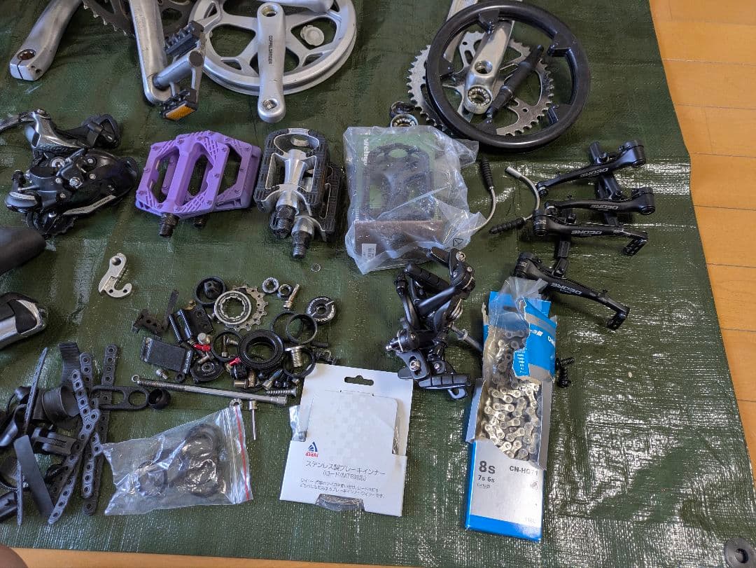 ジャンク自転車　ロードバイク　パーツ　部品　セット