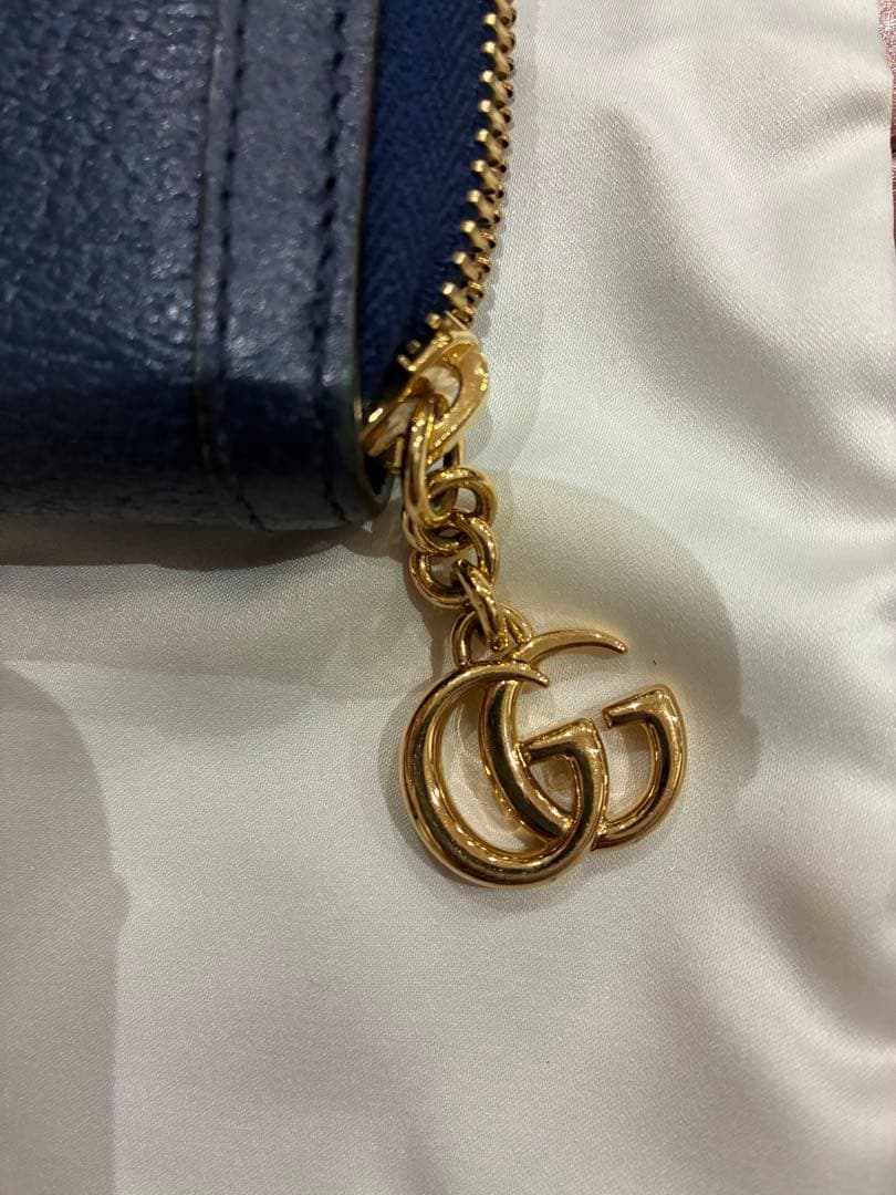 GUCCI ネイビー 長財布 GGロゴ
