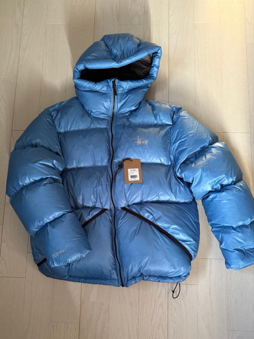 Stussy フード付きダウンジャケット ライトブルー