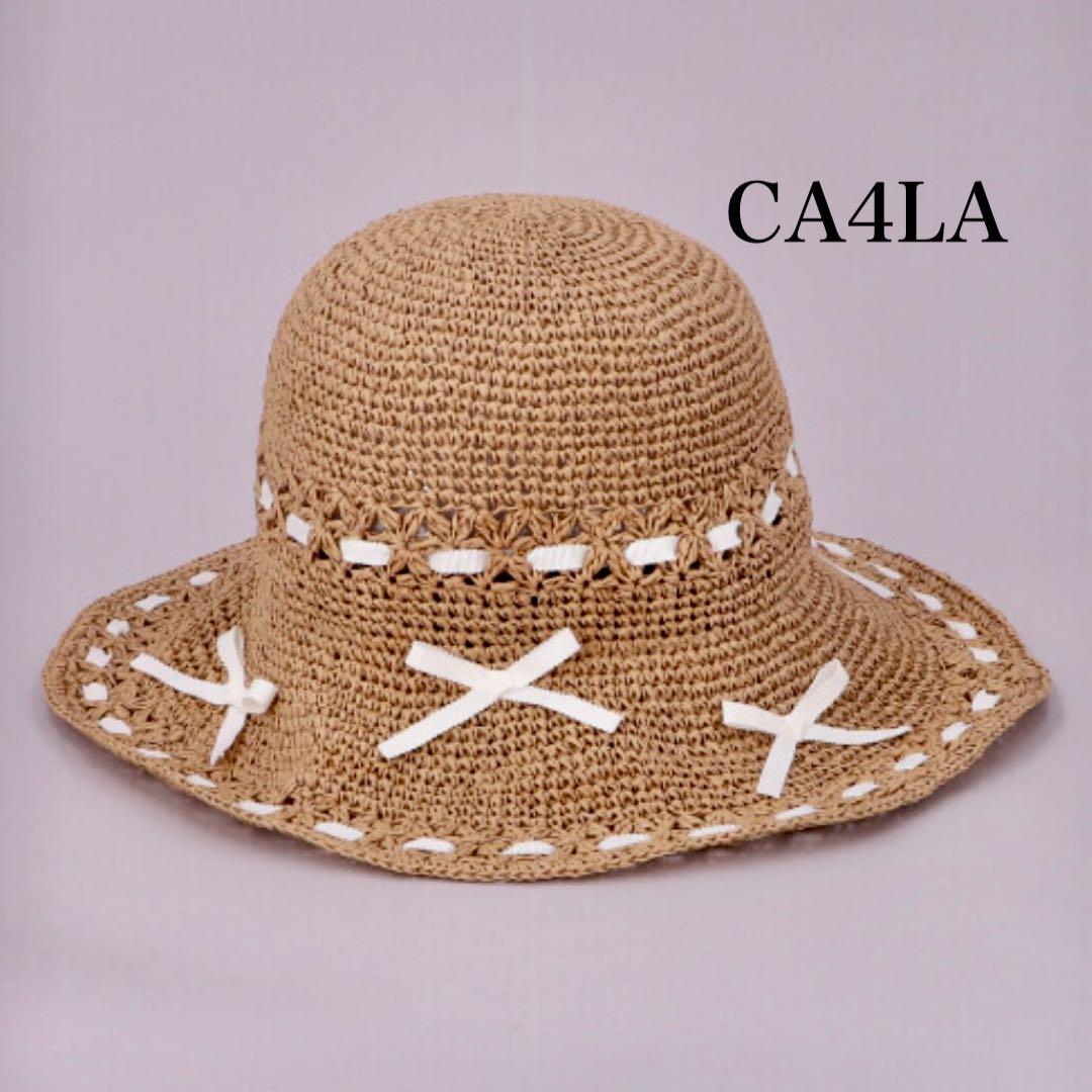 CA4LA 今期☆麦わら帽子 白リボン 新品タグ付き