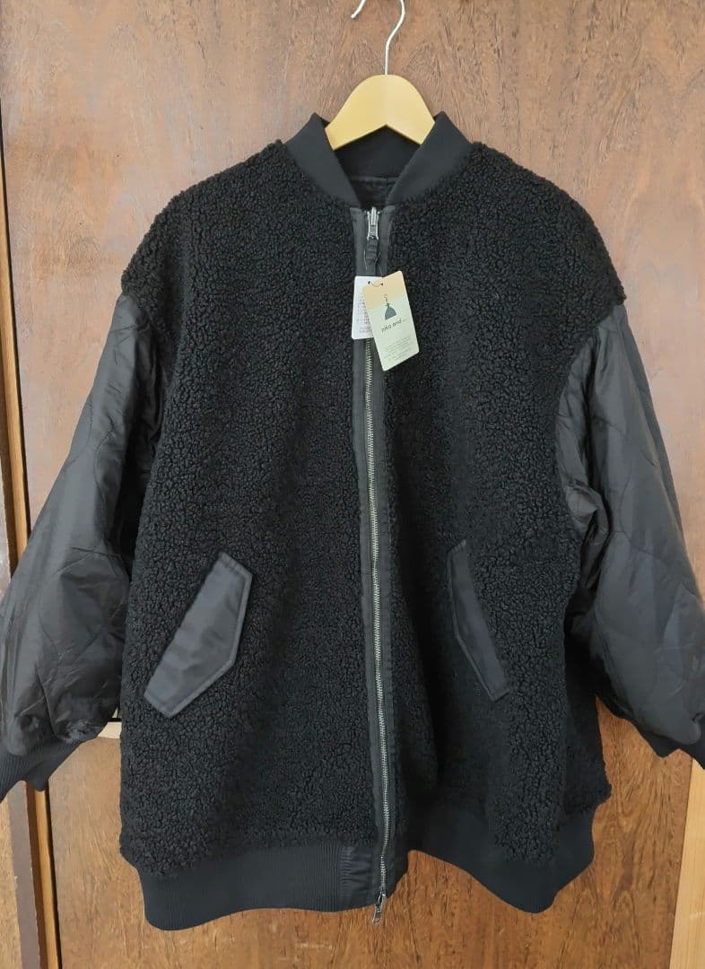 新品 ニコアンド niko and リバーシブルロングMA-1ジャケットコート