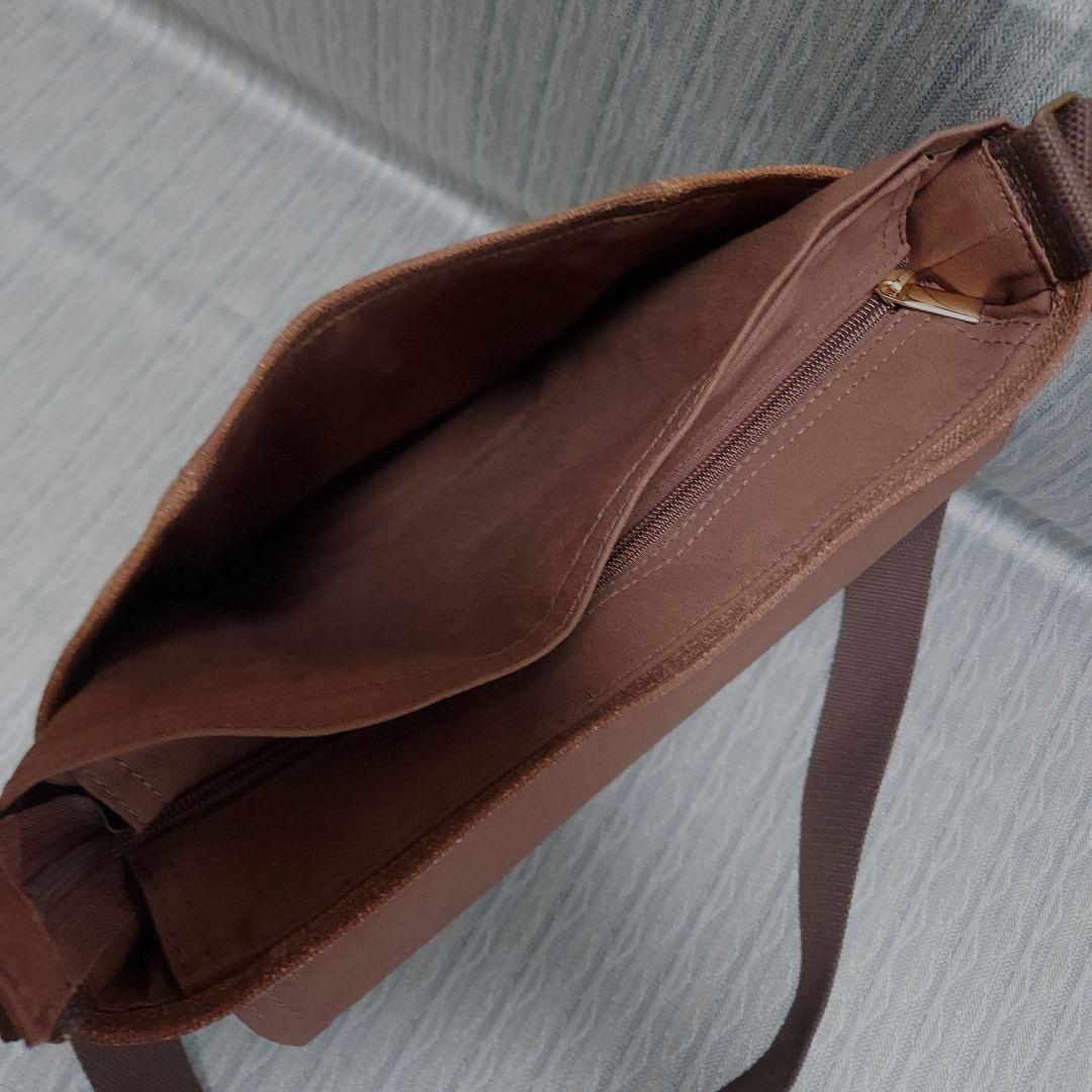 柿渋染め酒袋のサコッシュバッグ(蓋付きマグネットタイプ)