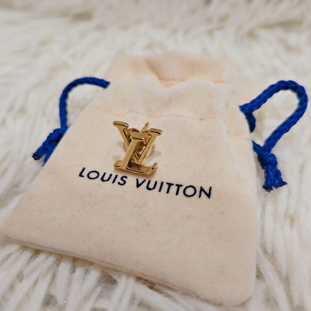 美品 ルイヴィトン ピアス LVロゴ ゴールド M00610 金