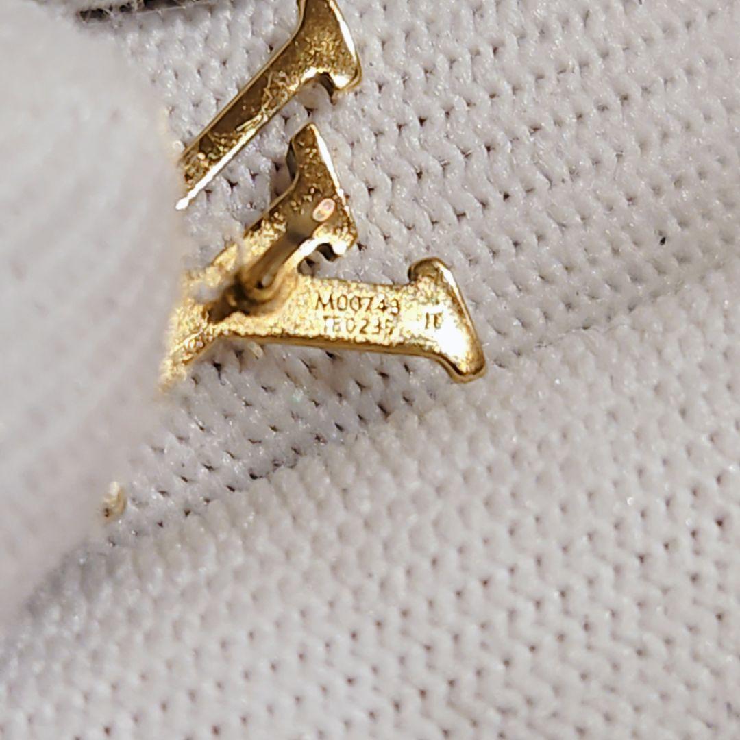 美品 ルイヴィトン ピアス LVロゴ ゴールド M00610 金