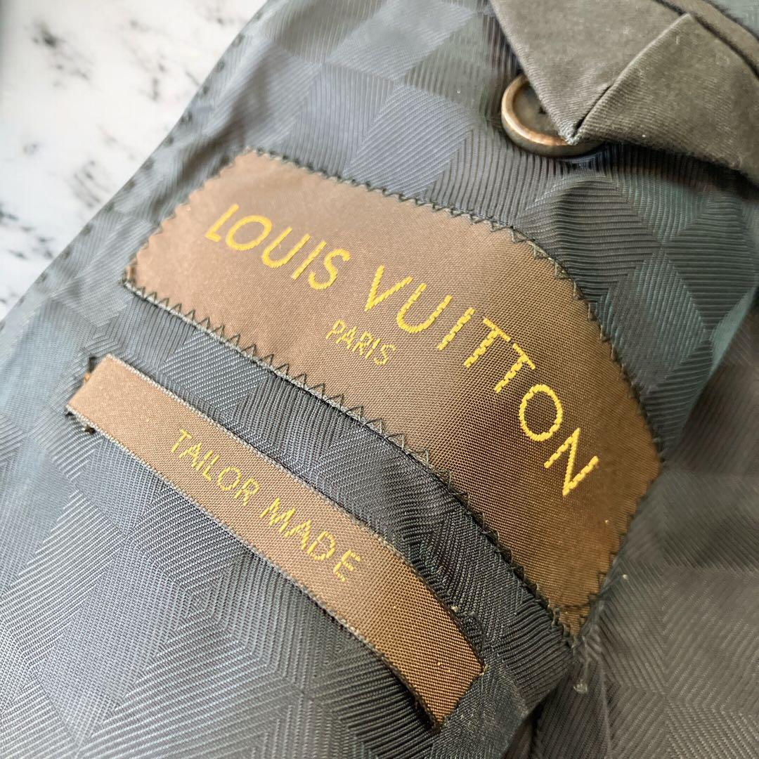 ヴィトン　ダミエ　テーラードジャケット 54 RM101F シルク　裏地総柄