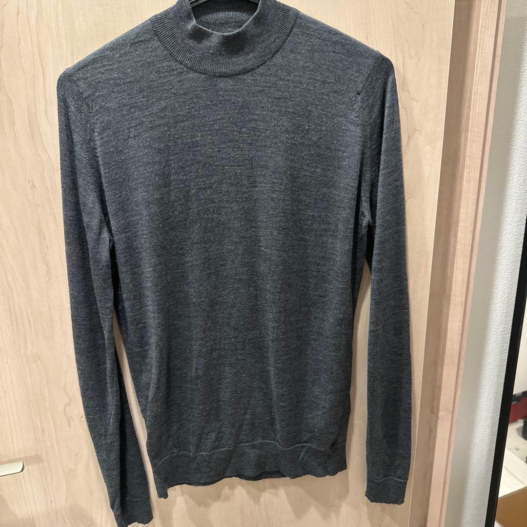 john smedley チャコールグレー モックネック ニット　size S