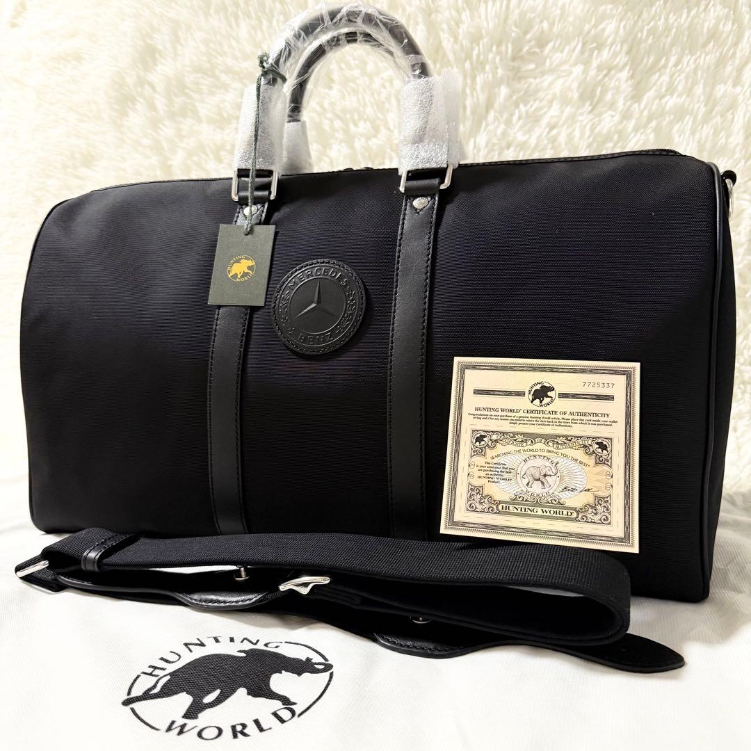 新品 ハンティングワールド メルセデスベンツ コラボ ボストンバッグ 黒
