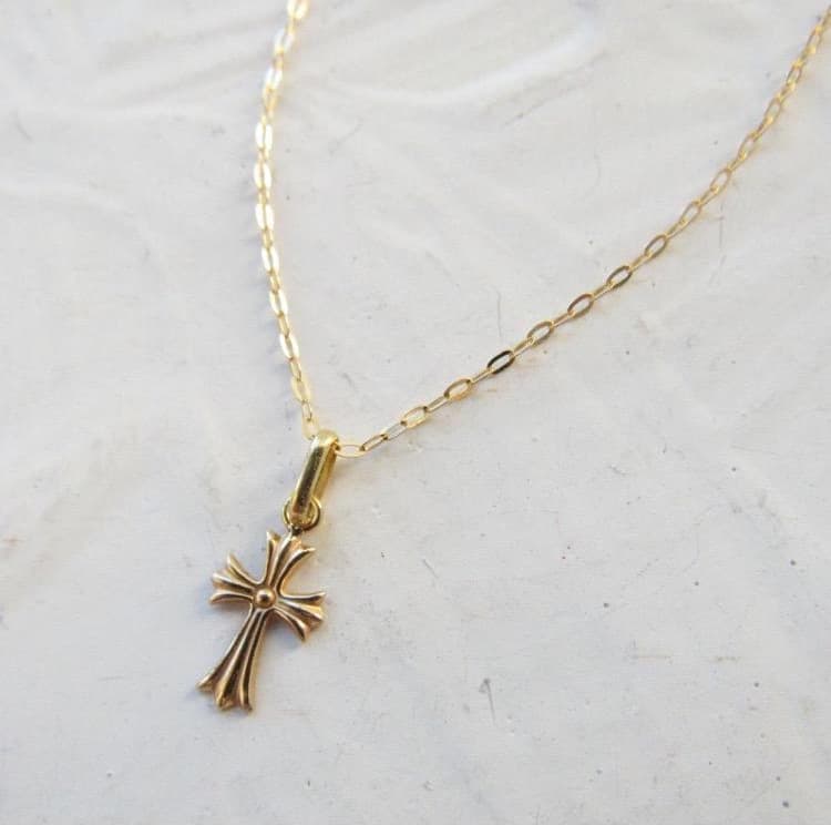 SALE☆K18 クロス ネックレス トップ 18K 刻印 18金 新品 未使用