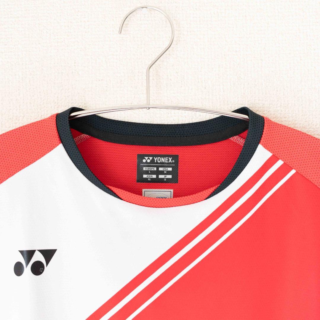 4*葉様 YONEX ゲームシャツ 柳井商工 背面 ユニ Lサイズ レッド (1