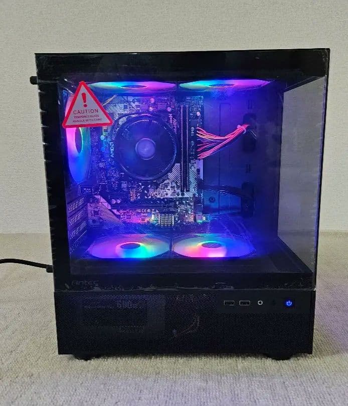 RGBファン搭載 ミニタワーPC ryzen2400g、16g、256g
