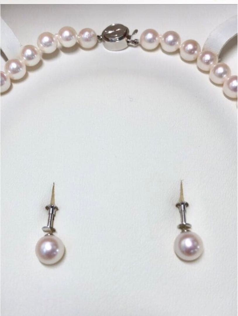 【美品】アコヤ真珠　ネックレス　イヤリング　鑑別書付