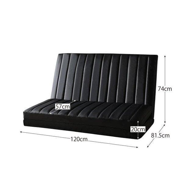 未使用　３WAYソファベッド　２人掛け　２P　クッション２個　グレーファブリック