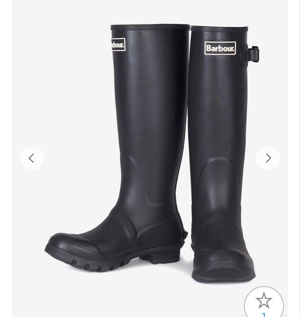 Barbour サイドストラップレインブーツ　ブラック