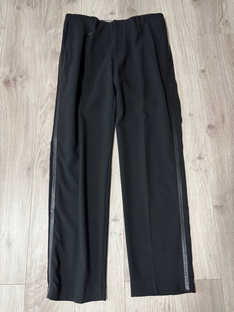 キミノリモリシタ　レザー側章　スラックス　kiminori morishita