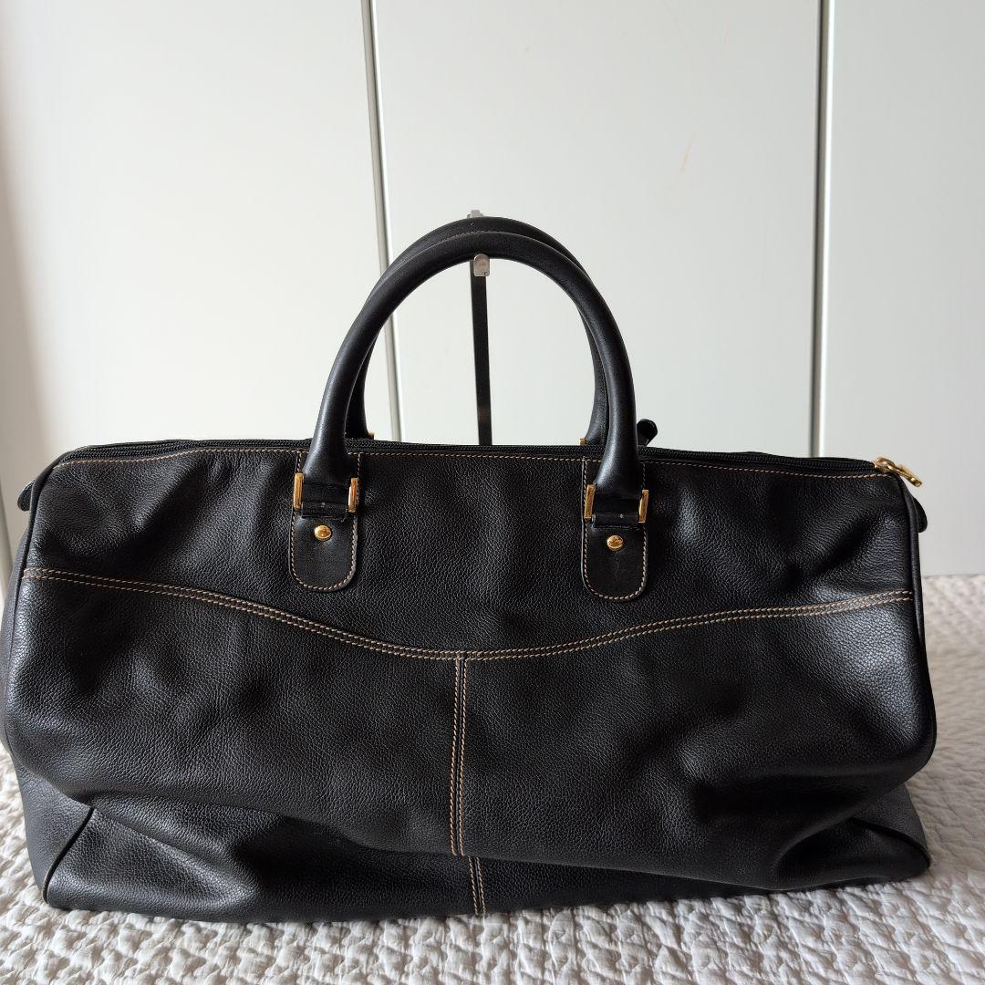 綺麗★dunhillダンヒル　ボストンバッグ　本革　ブラック　レザー　旅行　出張