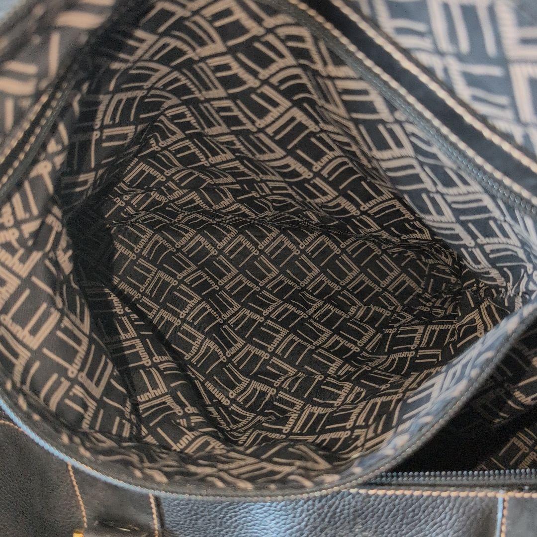 綺麗★dunhillダンヒル　ボストンバッグ　本革　ブラック　レザー　旅行　出張