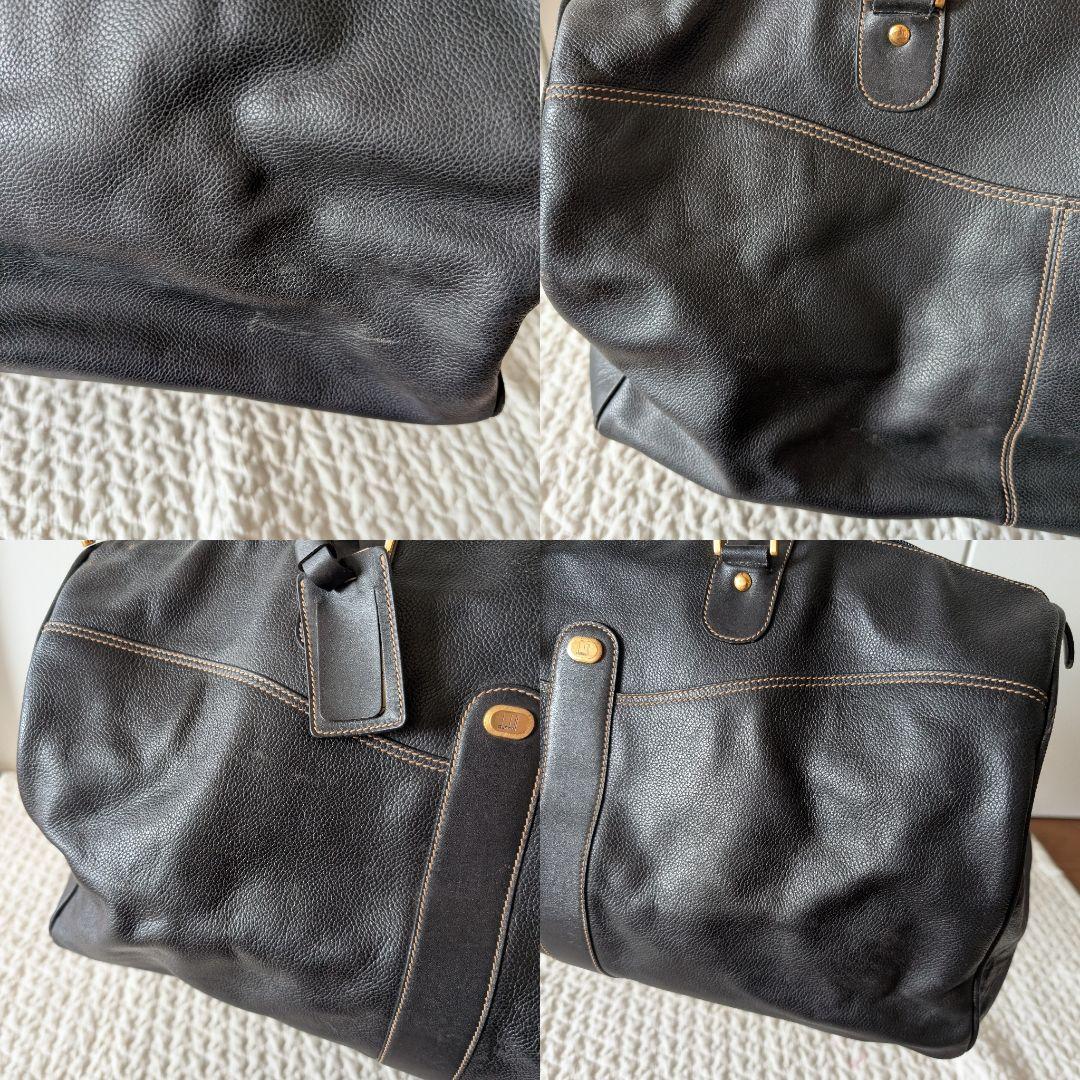 綺麗★dunhillダンヒル　ボストンバッグ　本革　ブラック　レザー　旅行　出張