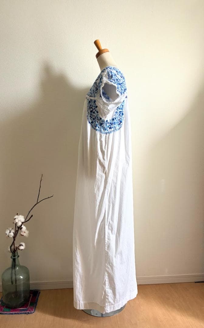 メキシカンヴィンテージサンアントニーノ手刺繍ワンピ/民族衣装/オトミ/オアハカ