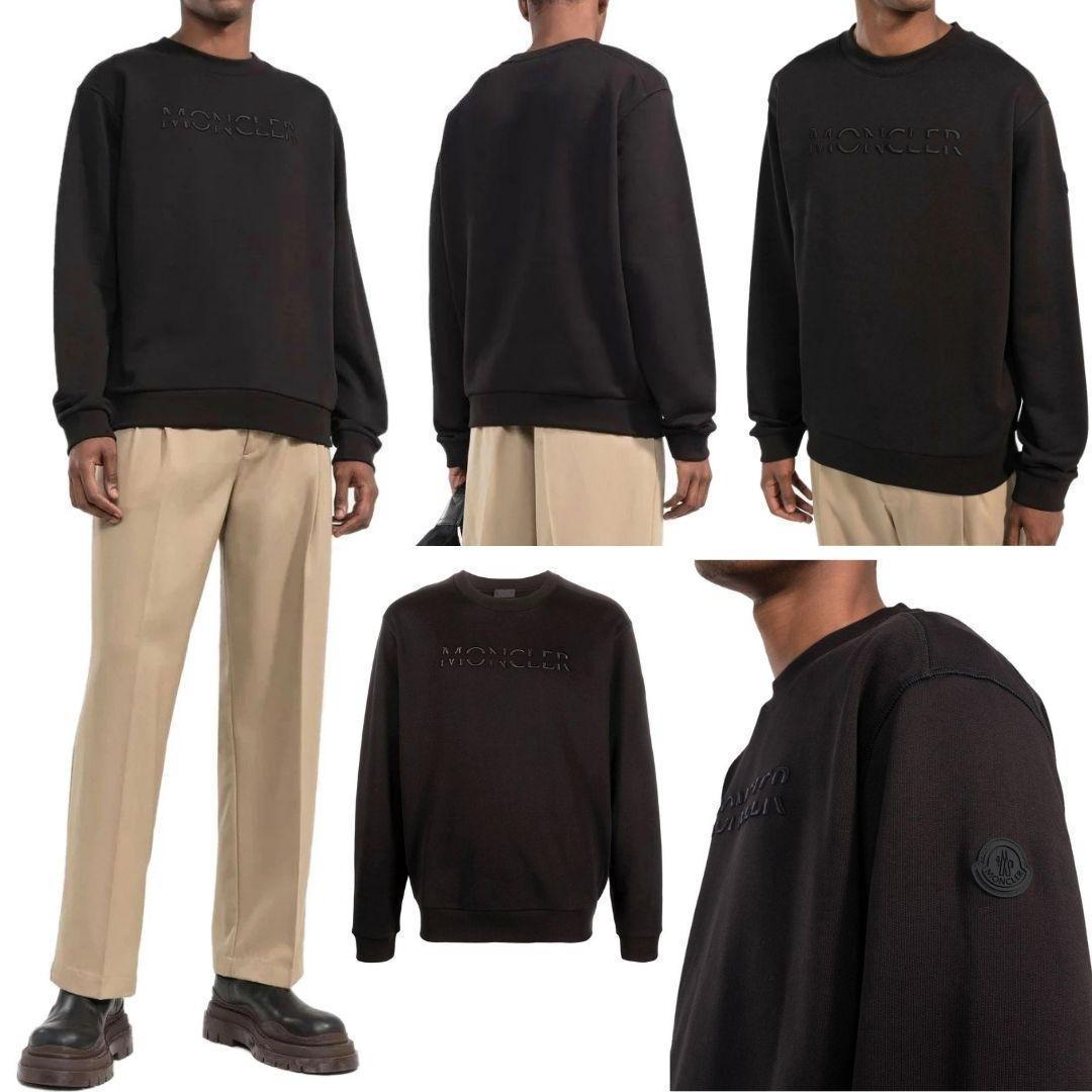 新品未使用☆MONCLER 3Dレタリング刺繡ロゴ セットアップ上下　XL　黒色