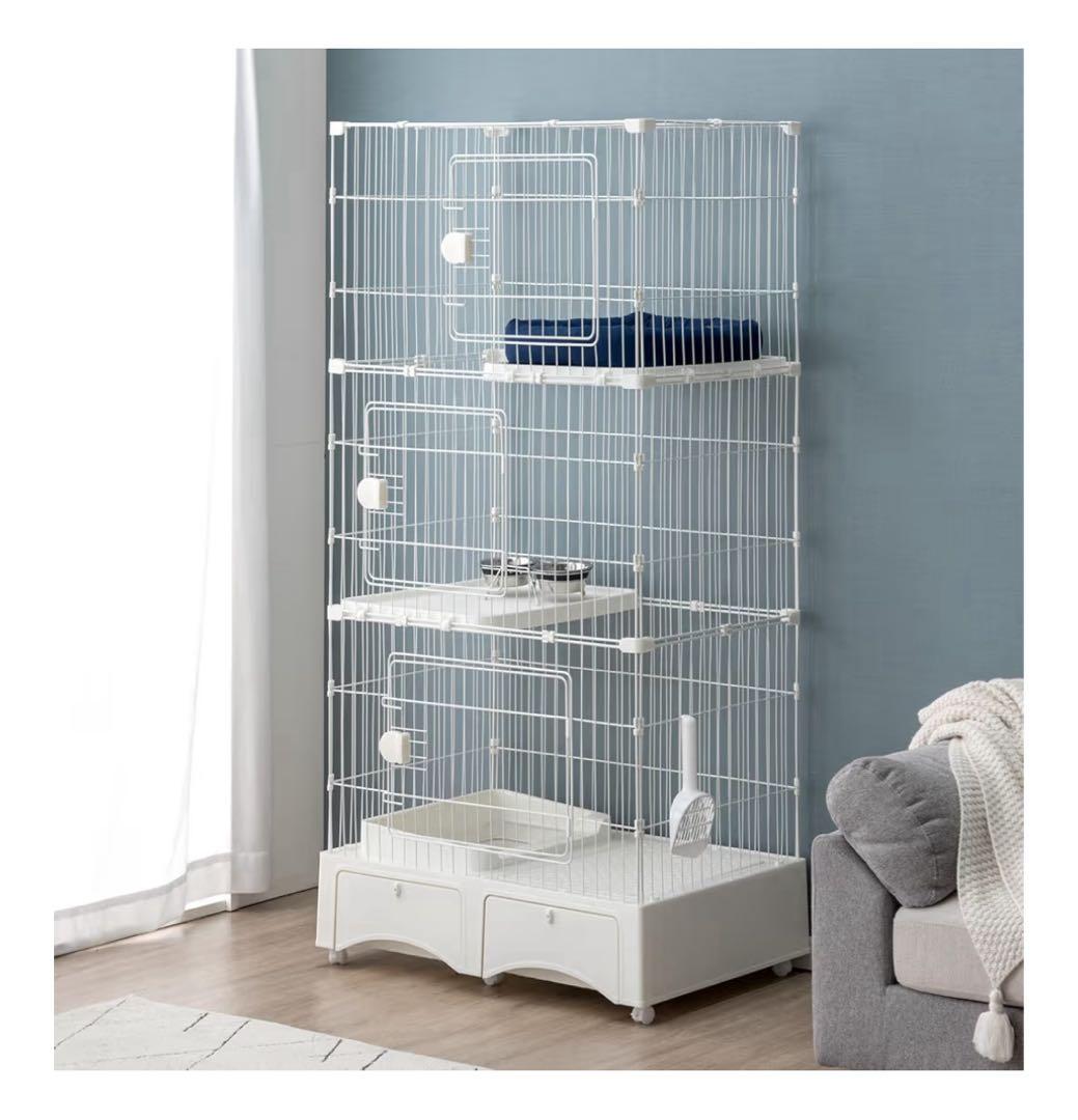 3段キャットケージ トイレ一体型 157cm