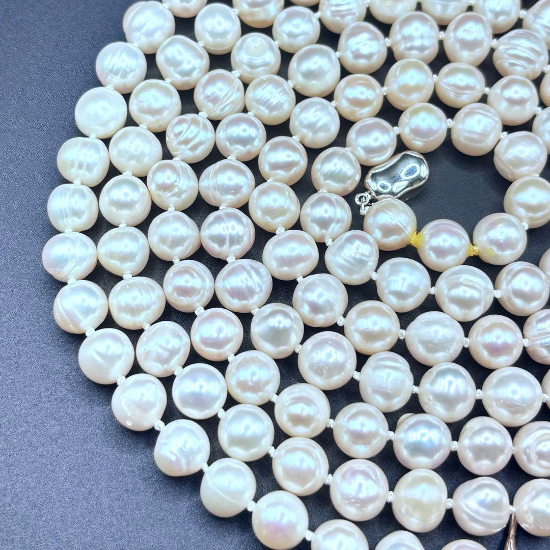 ジュエリーツツミ/干渉色◎ 大珠ロングパールネックレス 2連3連 オールノット