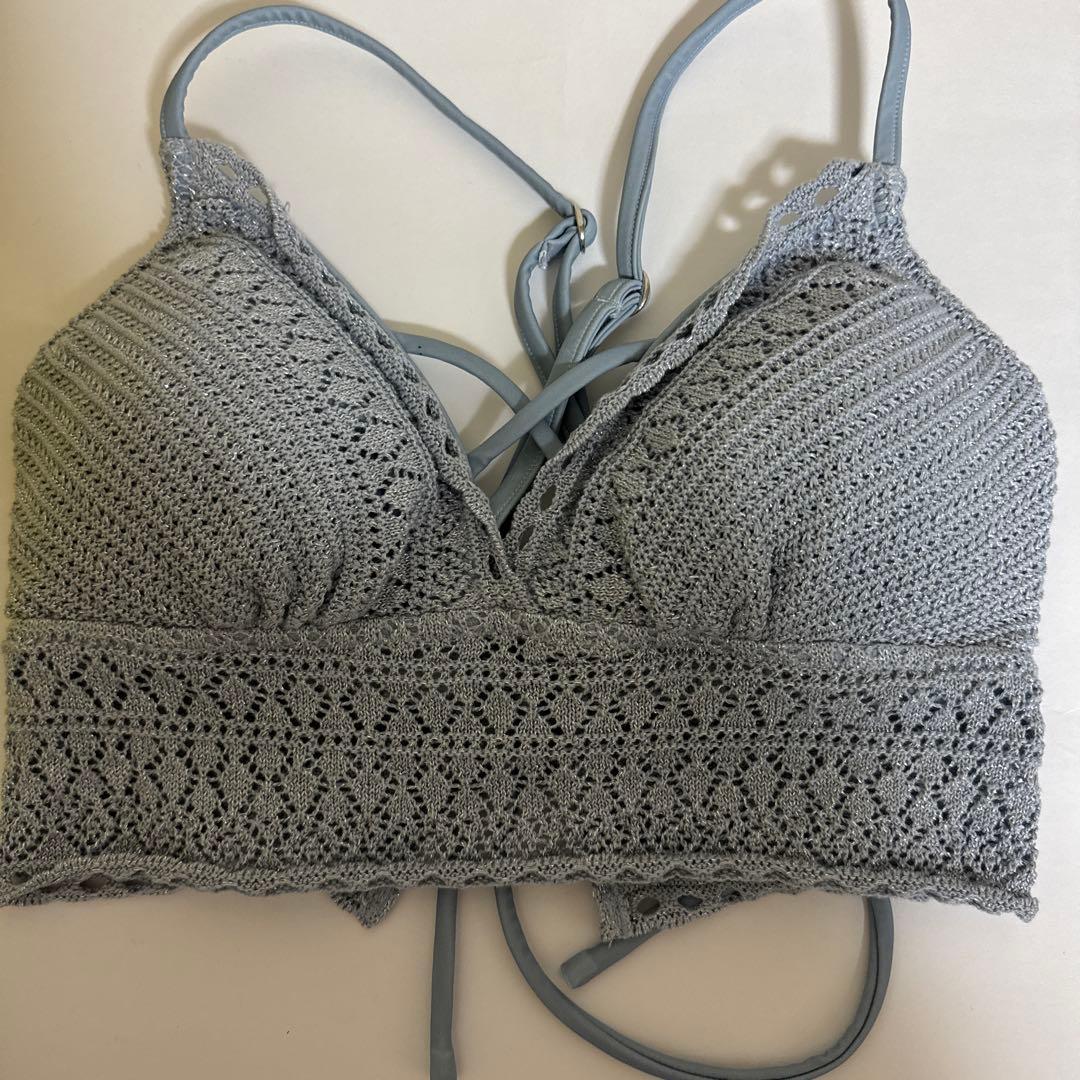 【超美品】ラメニット スカラップビキニ 盛れビキニ