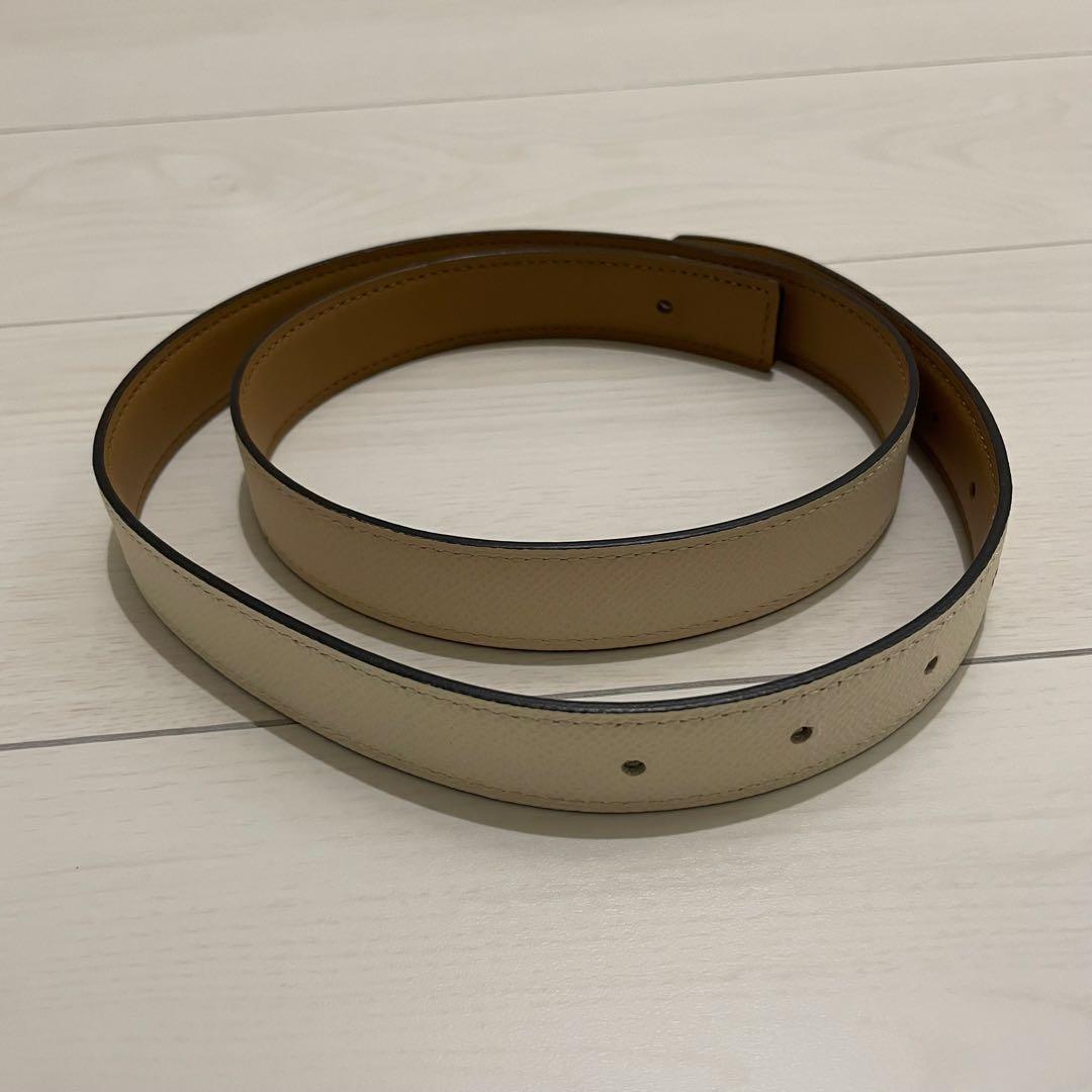 エルメス エプソン ベージュ レザー ベルト シンプル デザイン