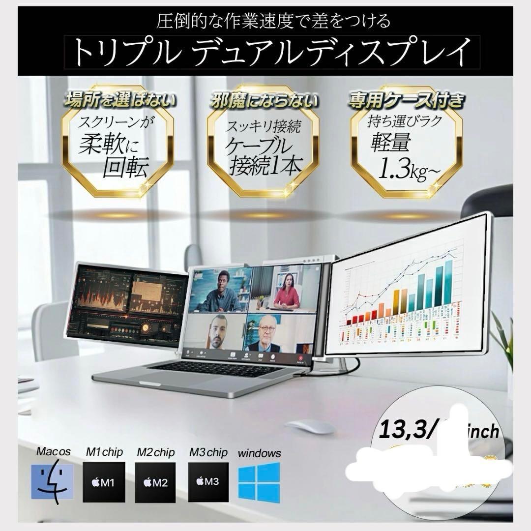 トリプルモニター デュアルモニター モバイルモニター Mac対応 外付けモニター