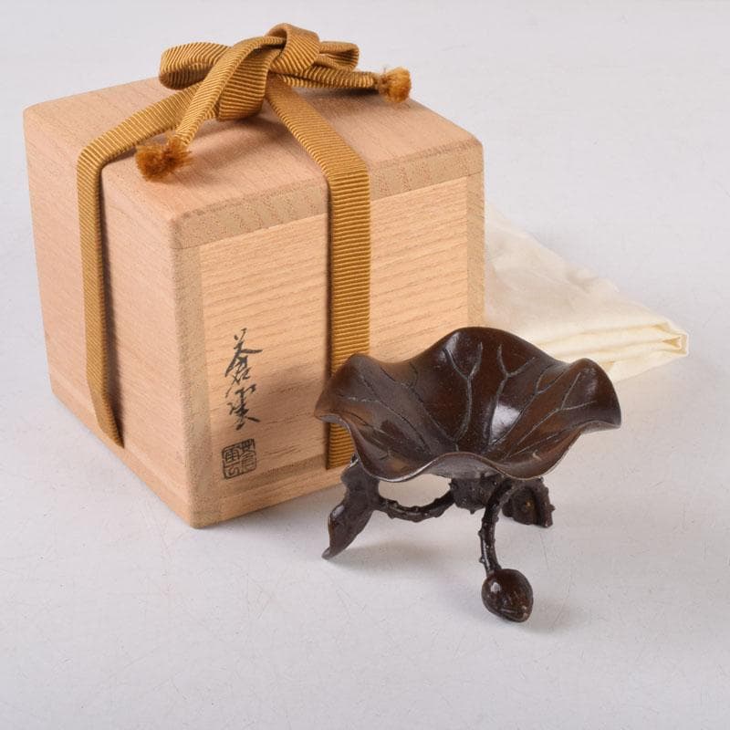 Mr.+Ms.Bean（廣上精一）作　銅製　蓮形　蓋置　共箱　V　8460