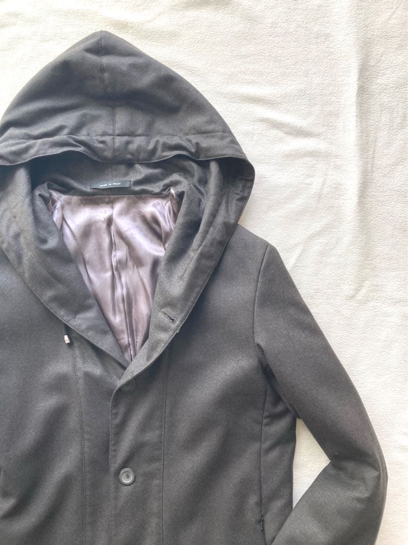 エンポリオアルマーニ　フード付・ジャケット　チャコールグレー　48 美品　伊製