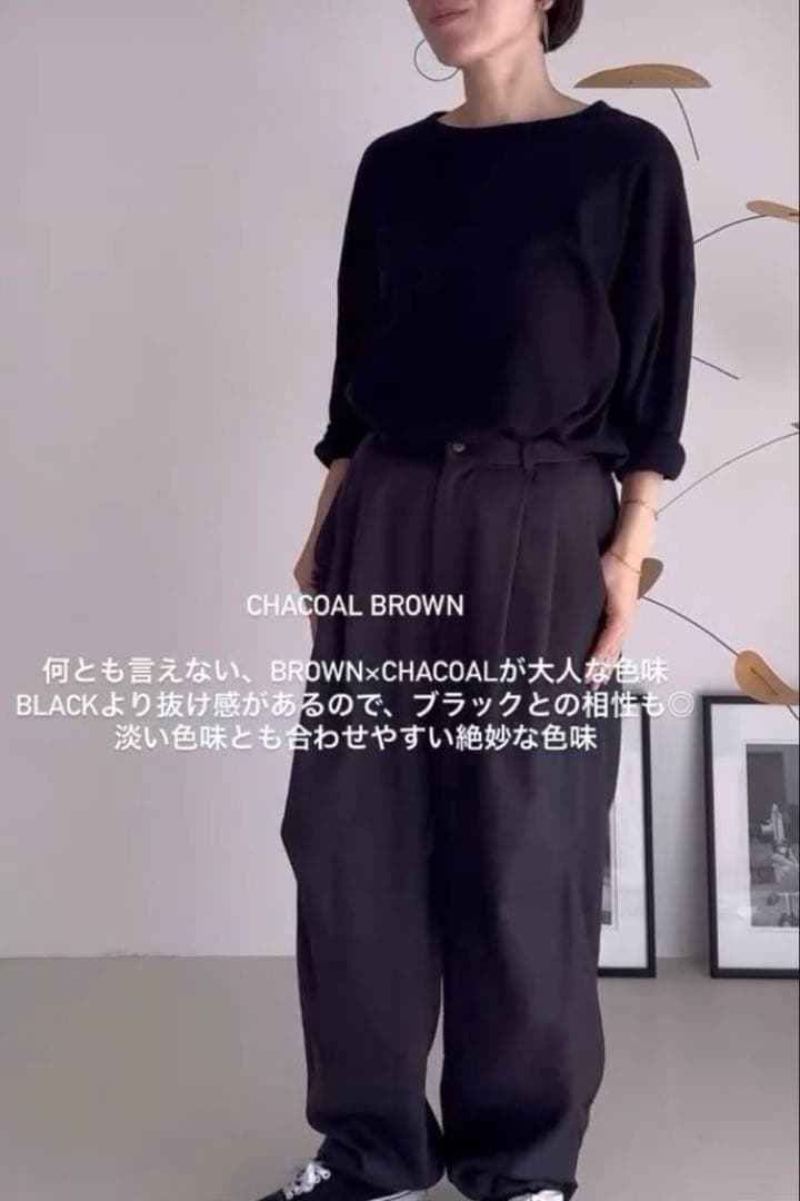 パンツ argue WOOL WIDE TUCK PANTS