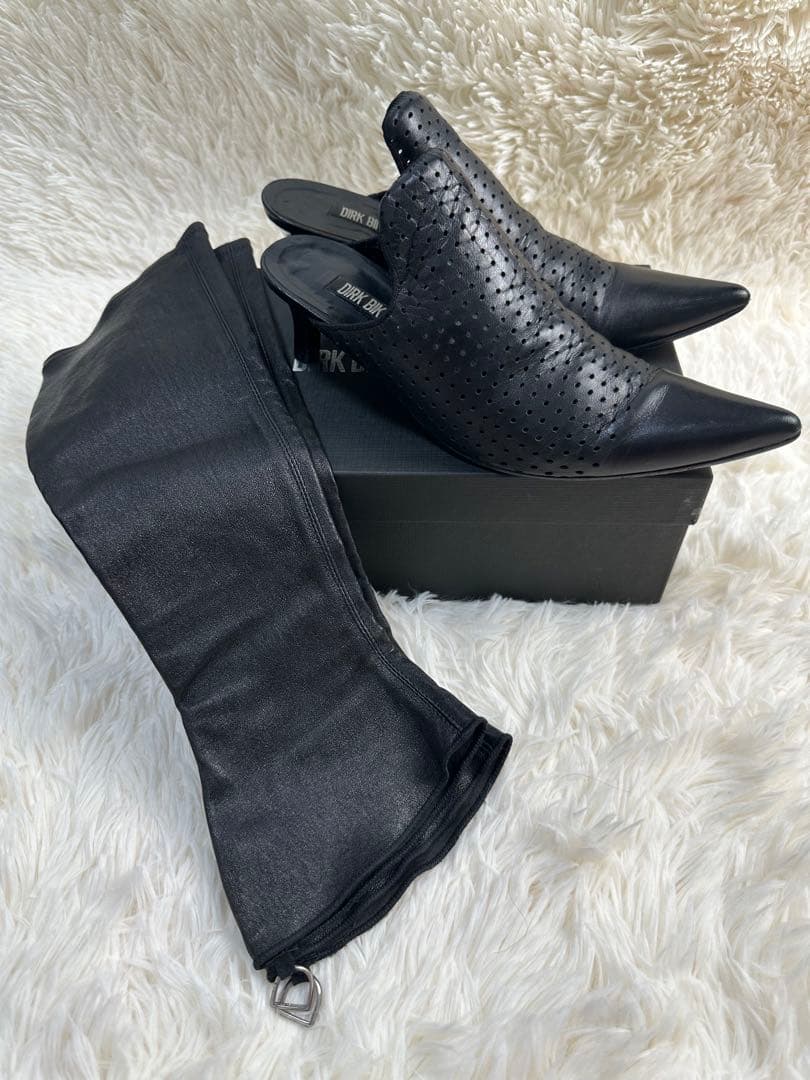 希少DIRK BIKKEMBERGS ブラックミュール＆ブーツ2way35.5